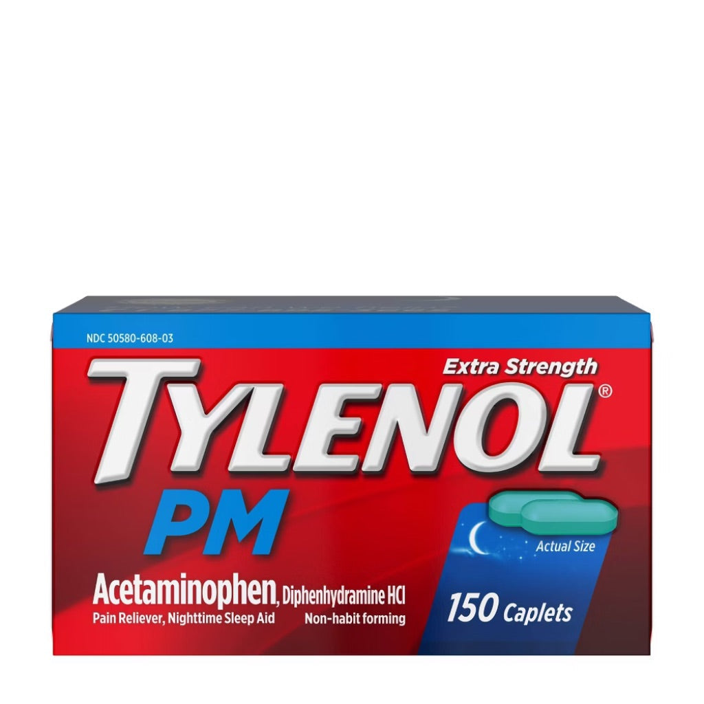 Tylenol PM Extra Strength Acetaminophen 500mg Pain Reliever & Sleep Aid - 150 Caplets