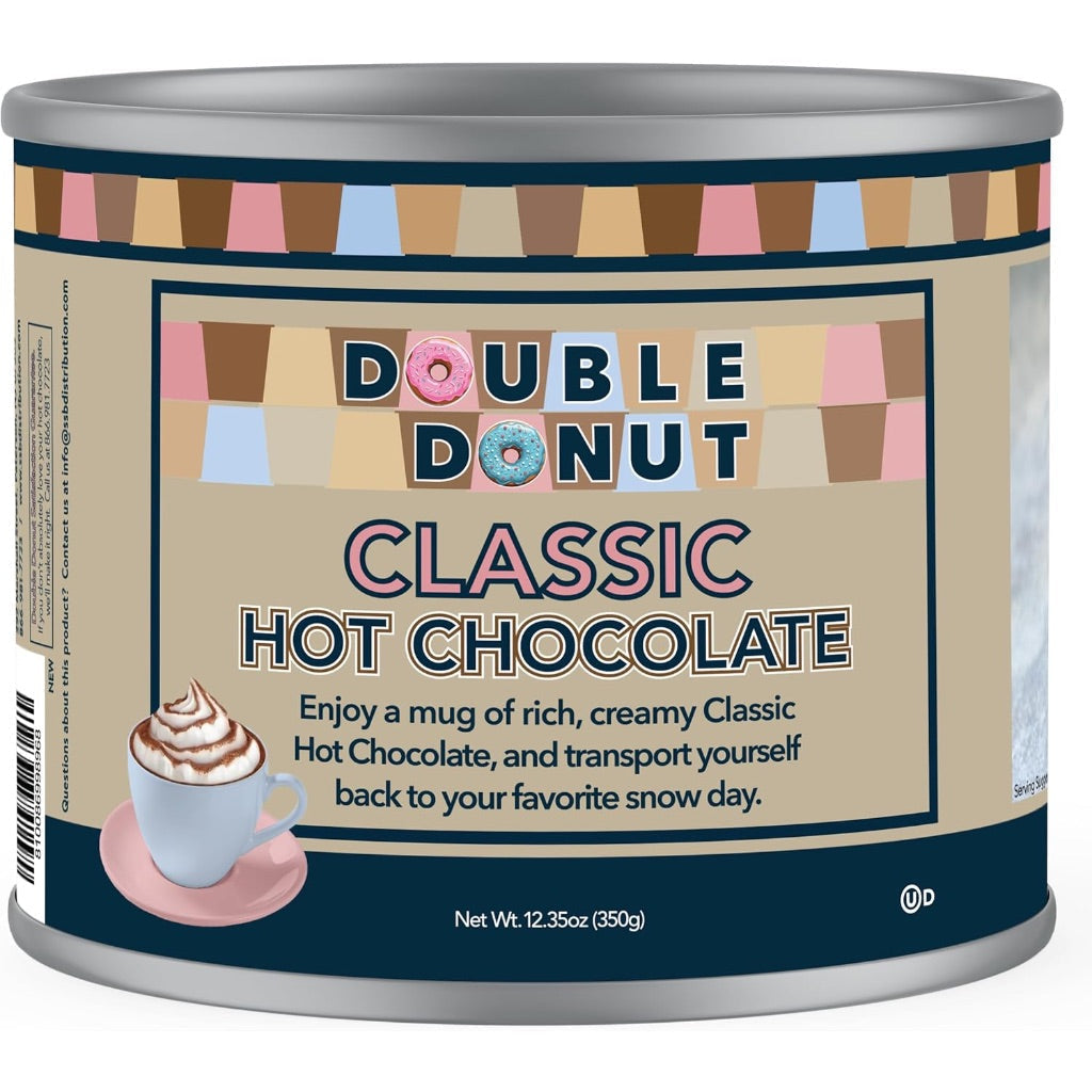 Double Donut Coffee Classic Hot Chocolate Powder, 12oz Canister