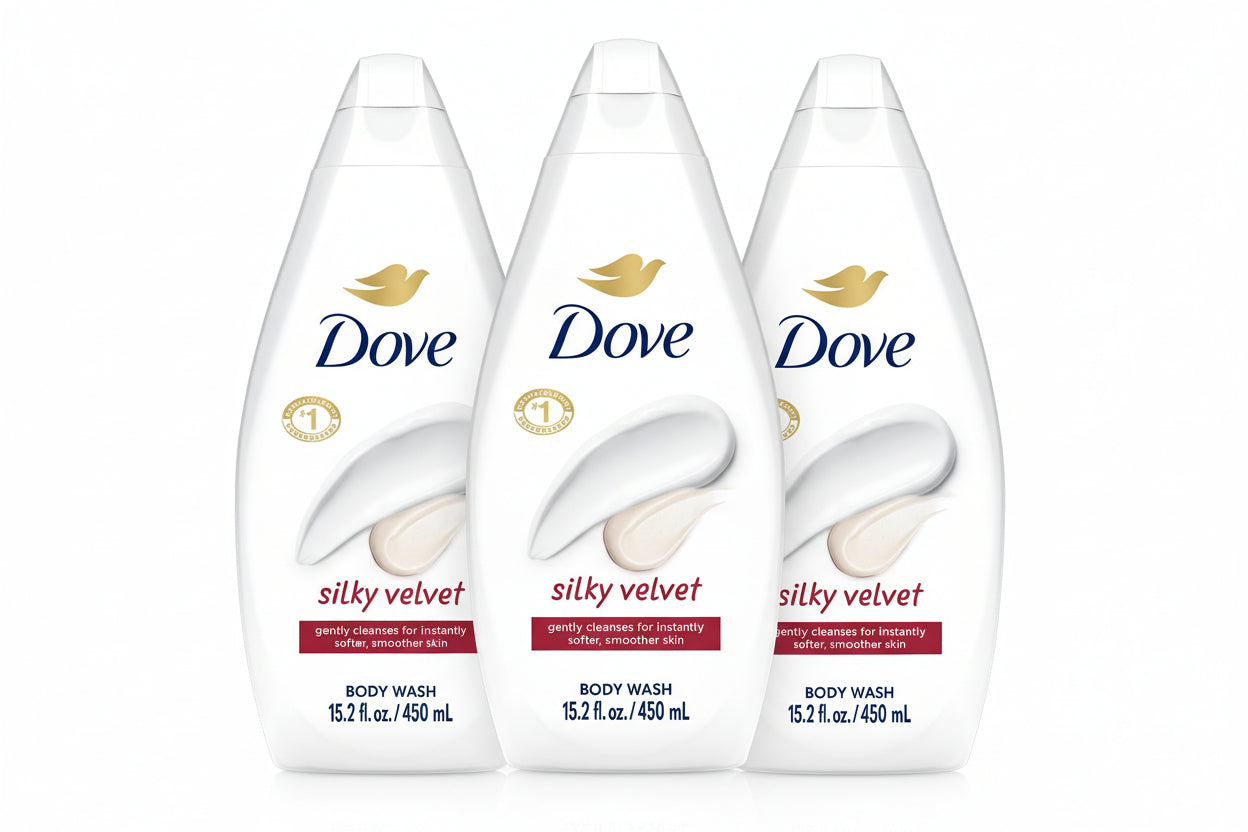 Dove Body Wash Luxurious Moisturizing Cleanser - Silky Velvet, 15.2 fl. oz. (3 Pack)