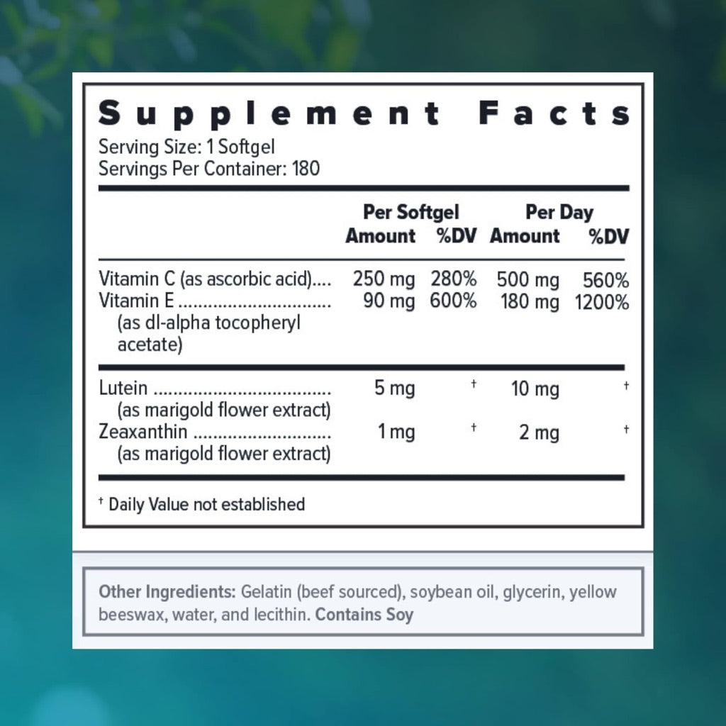 Focus Vitamins | Focus Select Zinc Free Formula | 180 Softgel Capsules | Eye Vitamin & Supplement | Easy to Swallow Pill