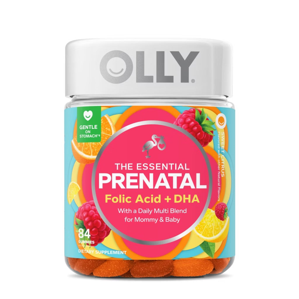 OLLY Prenatal Multivitamin Gummy for Women  Folic Acid  Vitamin D  Omega 3 DHA  84 Ct