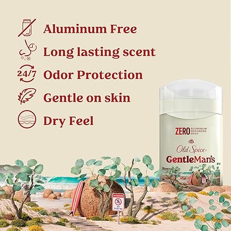 Old Spice Men's Aluminum Free Deodorant Stick - Gentleman's Blend Eucalyptus with Coconut Oil, 3 oz (3 Pack)