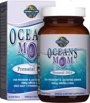 Garden of Life Oceans Mom Prenatal Fish Oil DHA 350mg, Omega-3 - Strawberry, 30 Softgels