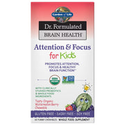 Garden of Life Dr. Formulated Brain Health Attention & Focus for Kids - Watermelon Berry, 60 Chewables