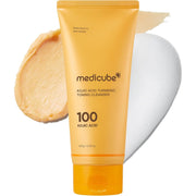 medicube Kojic Acid Turmeric Whip Cleanser | Daily Facial Cleanser for Brightening, Balancing Skin Tone & Texture | Fade Appearance of Uneven Patches & Ideal for Use After Spot Care | Korean Skincare