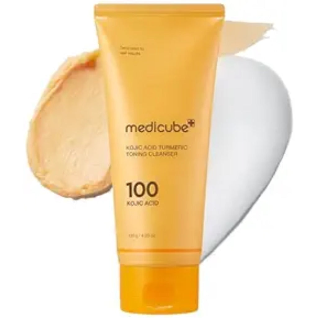 medicube Kojic Acid Turmeric Whip Cleanser | Daily Facial Cleanser for Brightening, Balancing Skin Tone & Texture | Fade Appearance of Uneven Patches & Ideal for Use After Spot Care | Korean Skincare