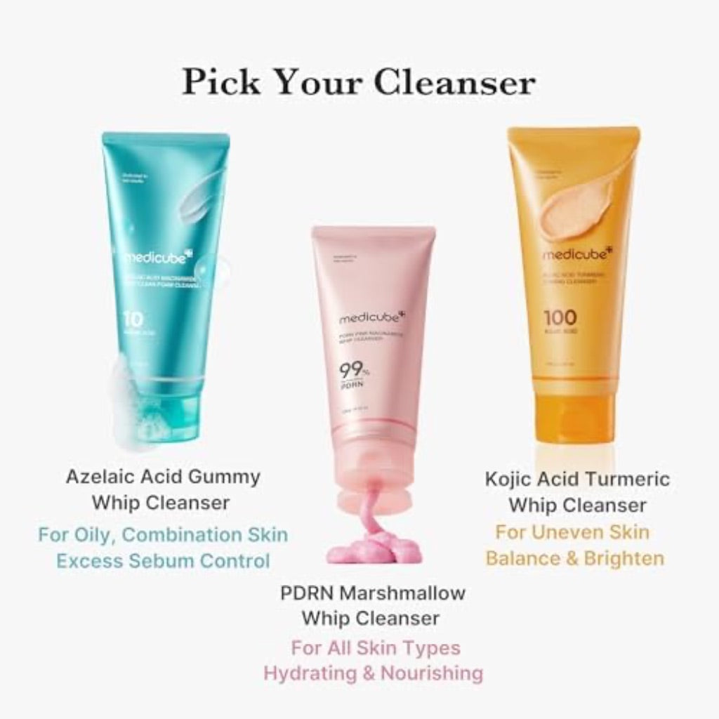 medicube Kojic Acid Turmeric Whip Cleanser | Daily Facial Cleanser for Brightening, Balancing Skin Tone & Texture | Fade Appearance of Uneven Patches & Ideal for Use After Spot Care | Korean Skincare