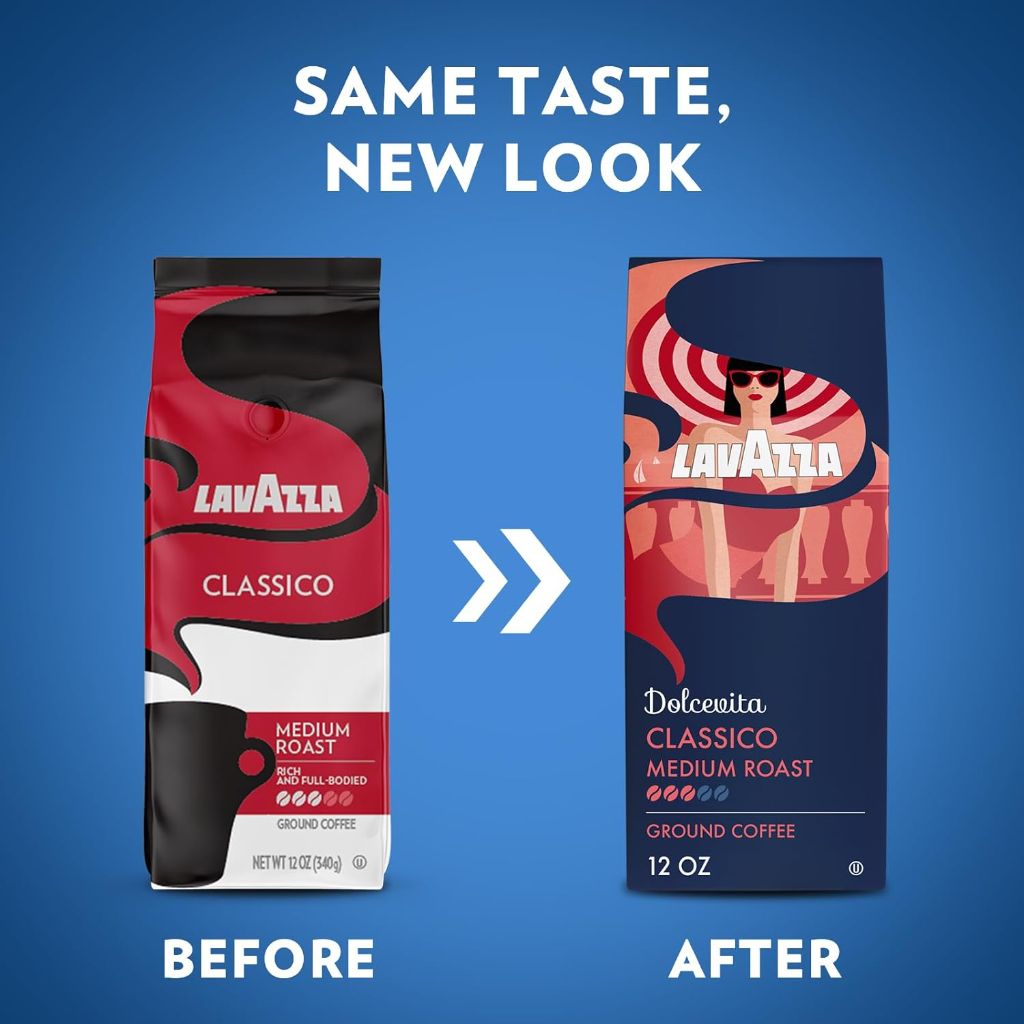 Lavazza Dolcevita Classico Medium Roast Ground Coffee 12oz Bags, 6 Pack