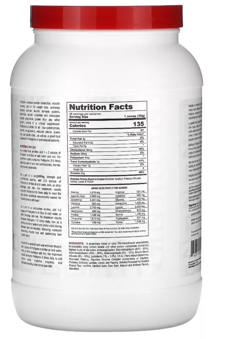 Metabolic Nutrition Protizyme 100% Whey Protein Powder - Peanut Butter Cookie, 2lb