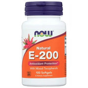 NOW Foods Natural E-200 With Mixed Tocopherols 200 Iu 100 Sgels