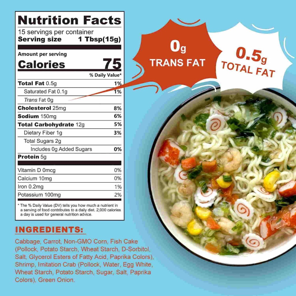 TALCUFON Ramen Toppings Classic Seafood and Vegetables Mix - 8oz