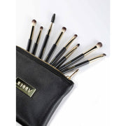 JENNI V Premium Travel Makeup Brushes Set - 14 Pc Mini Makeup Brushes with Handmade Leather Case