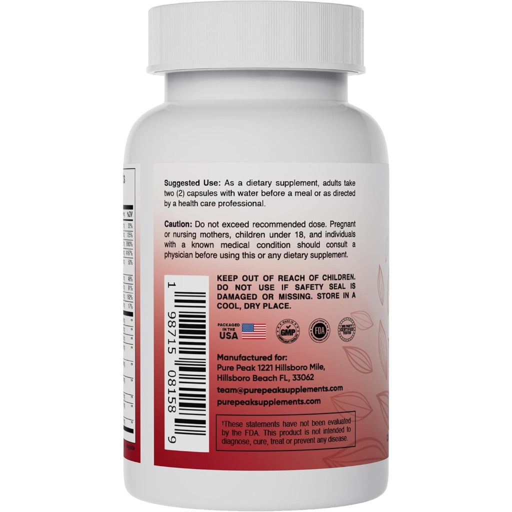 Pure Peak Advanced Formula Thyroid Support Supplement - 60 Capsules