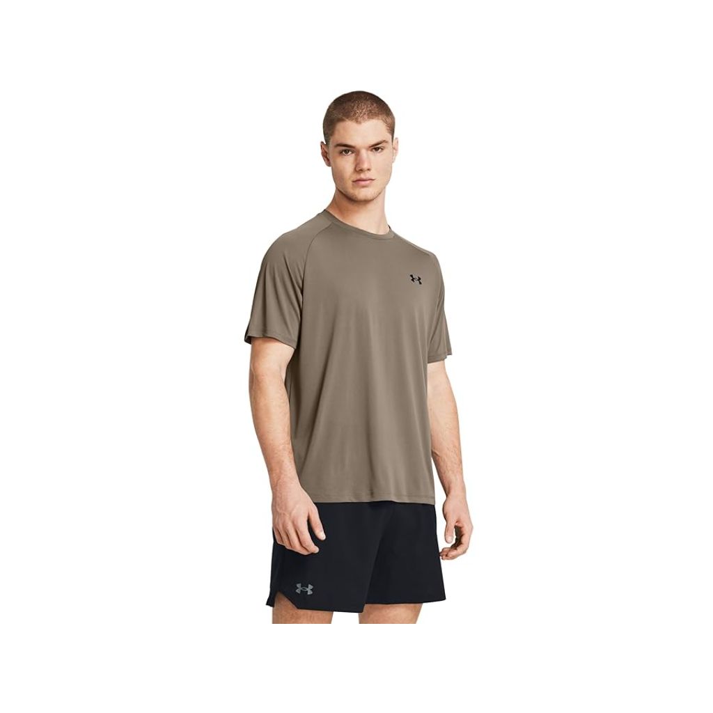 Under Armour Men's UA Tech 2.0 Short Sleeve T-Shirt - Taupe Dusk/Black, Size XLT