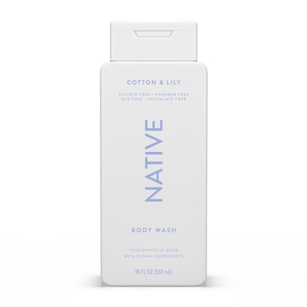 Native Body Wash - Cotton & Lily, 18 fl. oz.