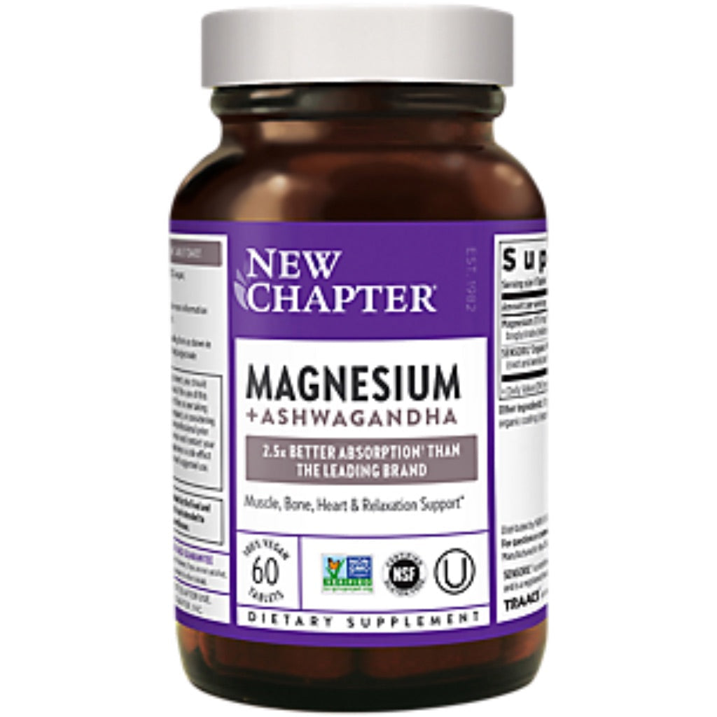 New Chapter Magnesium + Ashwagandha - 60 Tablets