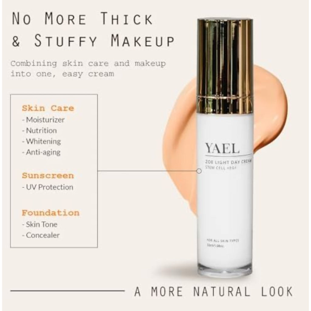 ZOE Light Day Cream + EGF for All Skin Types with Isreal Desert Rose Stem Cells CICA Complex