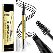 Microblading 2-in-1 Dual-Ended Eyebrow Pen with 4-Fork-Tip and Precise Brush