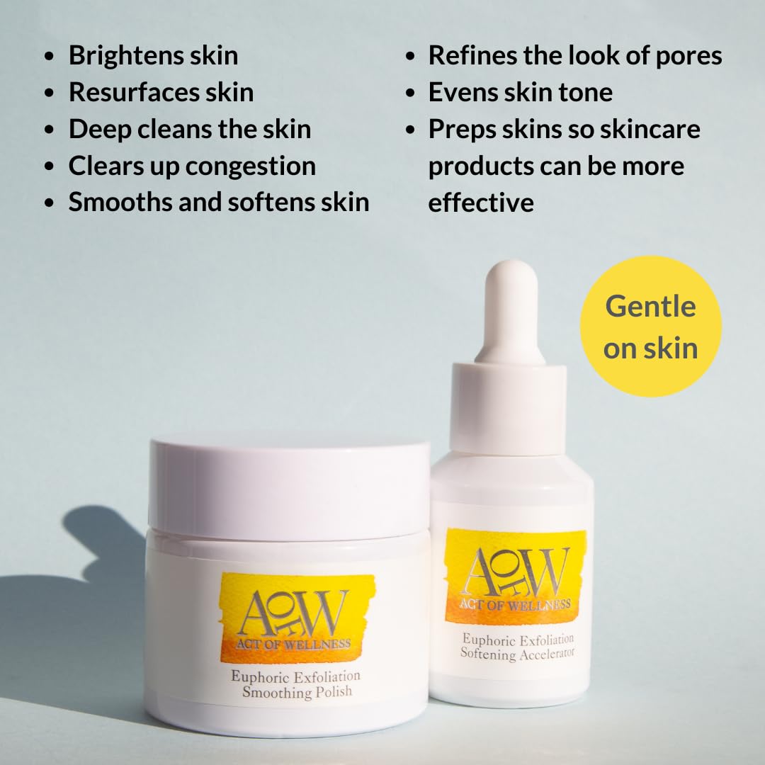 Act of Wellness Euphoric Exfoliation Weekly Exfoliating Facial Treatment Peel with Lactic and Glycolic Acid - 2pcs.