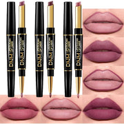 BINGBRUSH Double Ended Matte Lip Liner and Lipstick Combo Set (3pcs) - Matte "More Mauve Berry Blush"