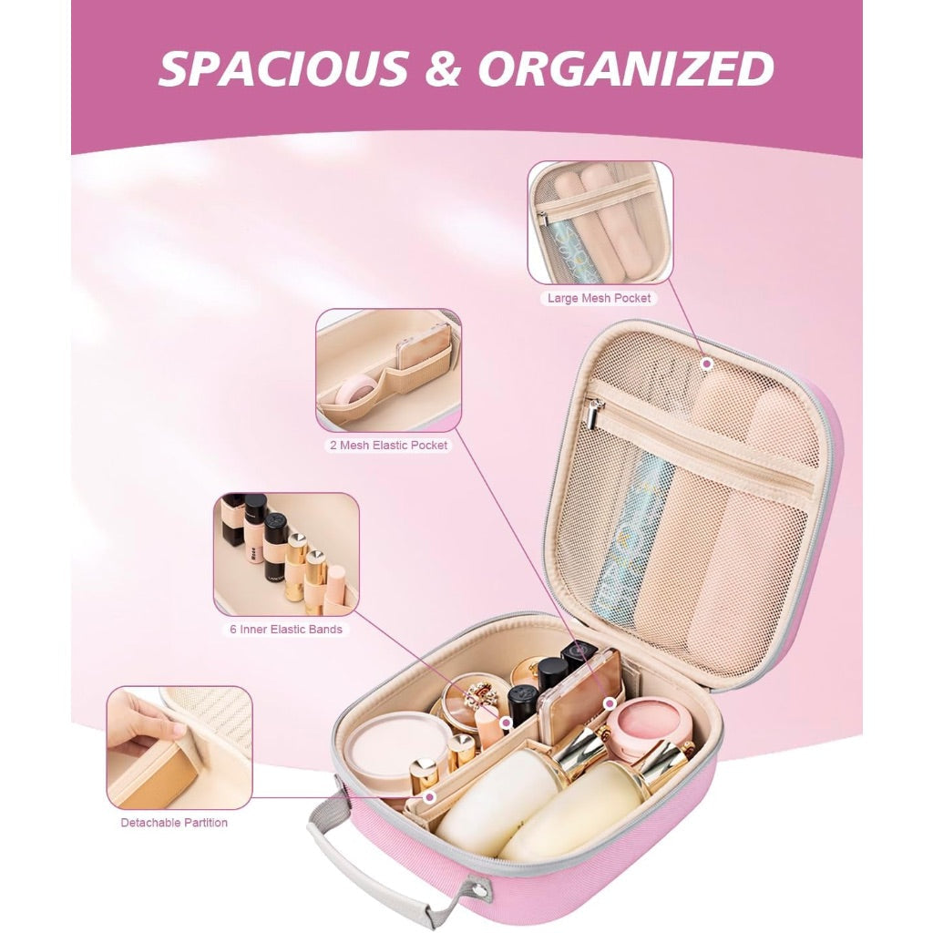 Krypthos Hardshell Travel Makeup Case - Pink