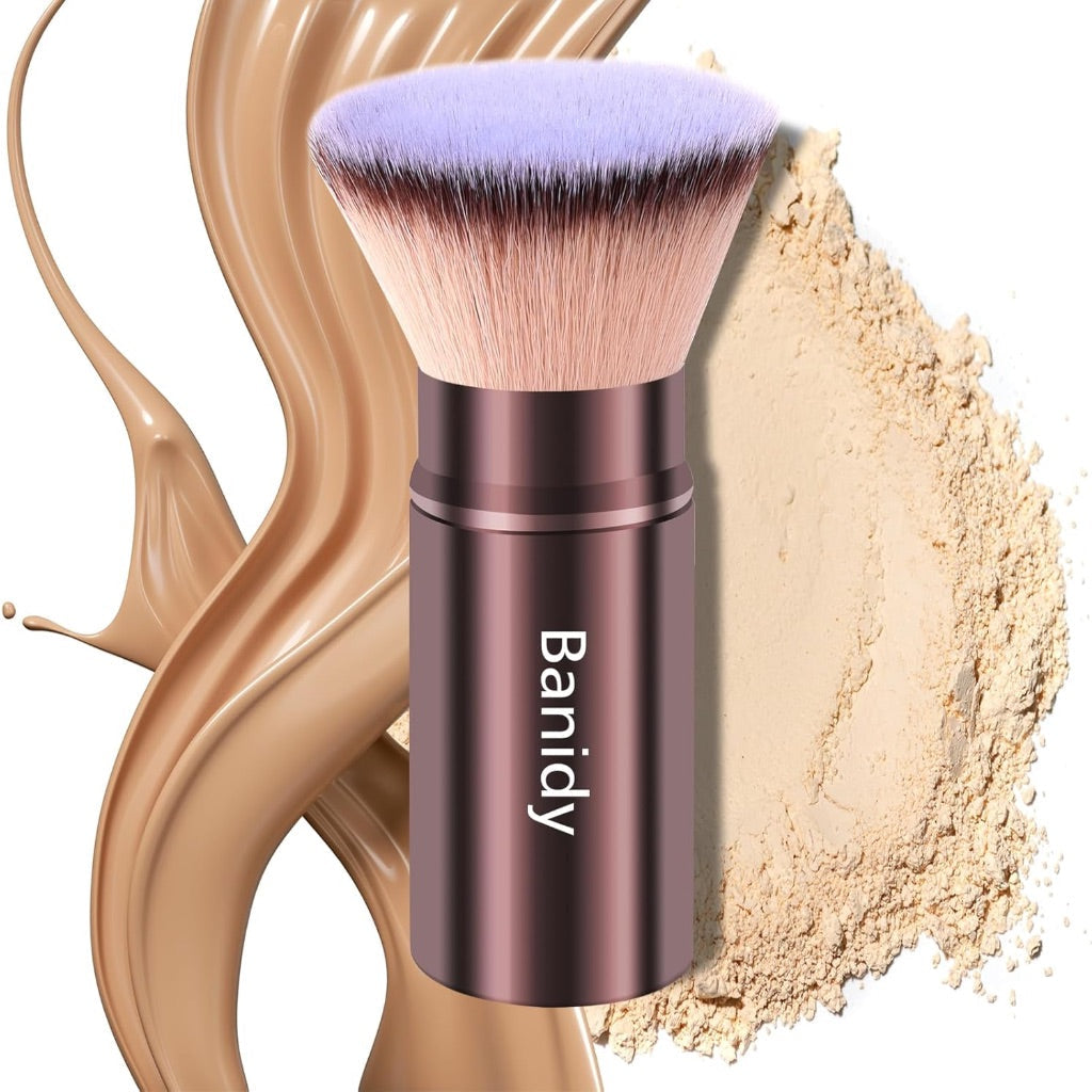 Retractable Kabuki Face Makeup Brush (Flat Head)