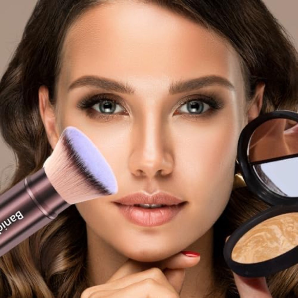 Retractable Kabuki Face Makeup Brush (Flat Head)