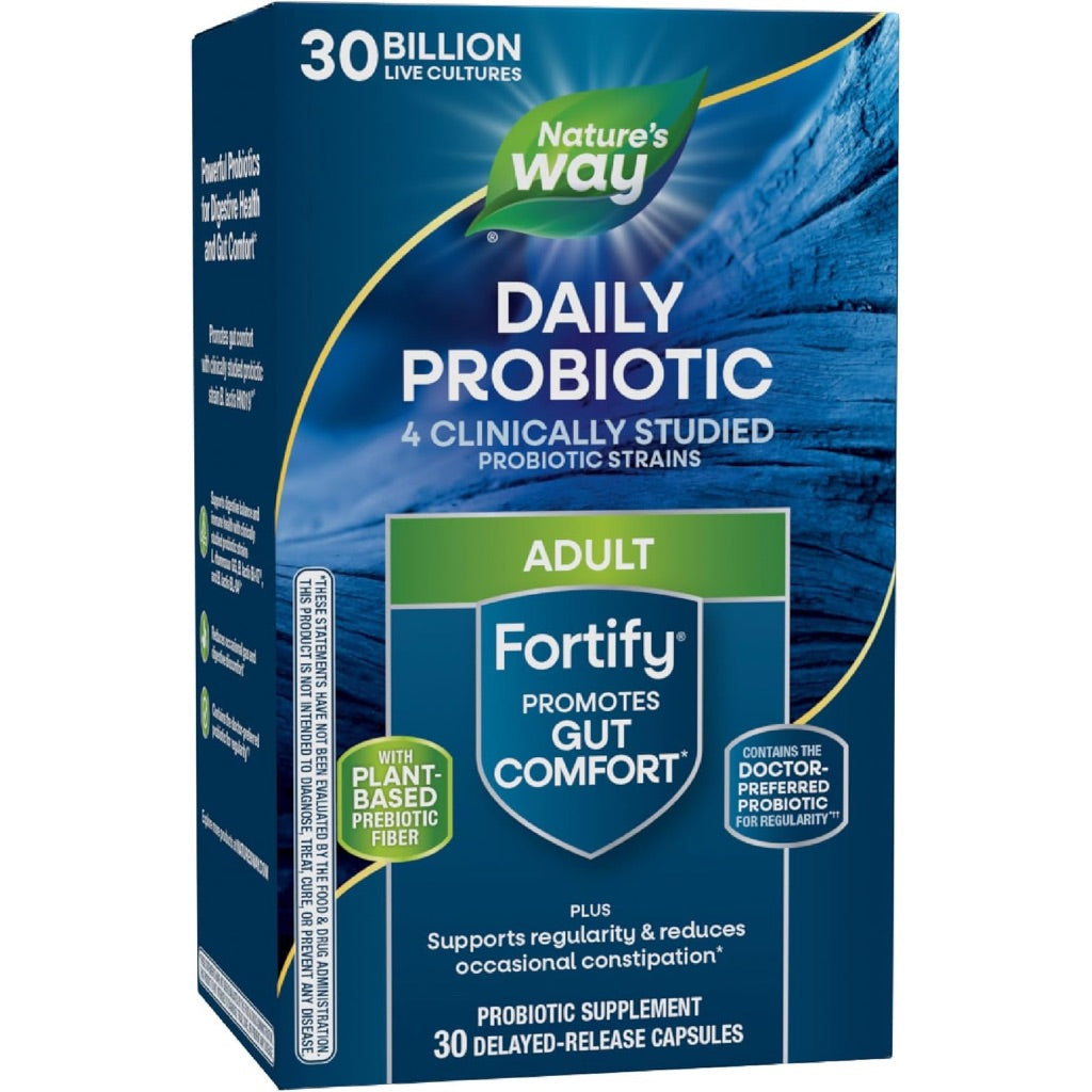 Nature's Way Fortify Adult Daily Probiotic With Prebiotic, 30 Billion Live Cultures - 30 Caps