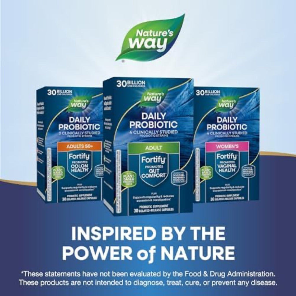 Nature's Way Fortify Adult Daily Probiotic With Prebiotic, 30 Billion Live Cultures - 30 Caps
