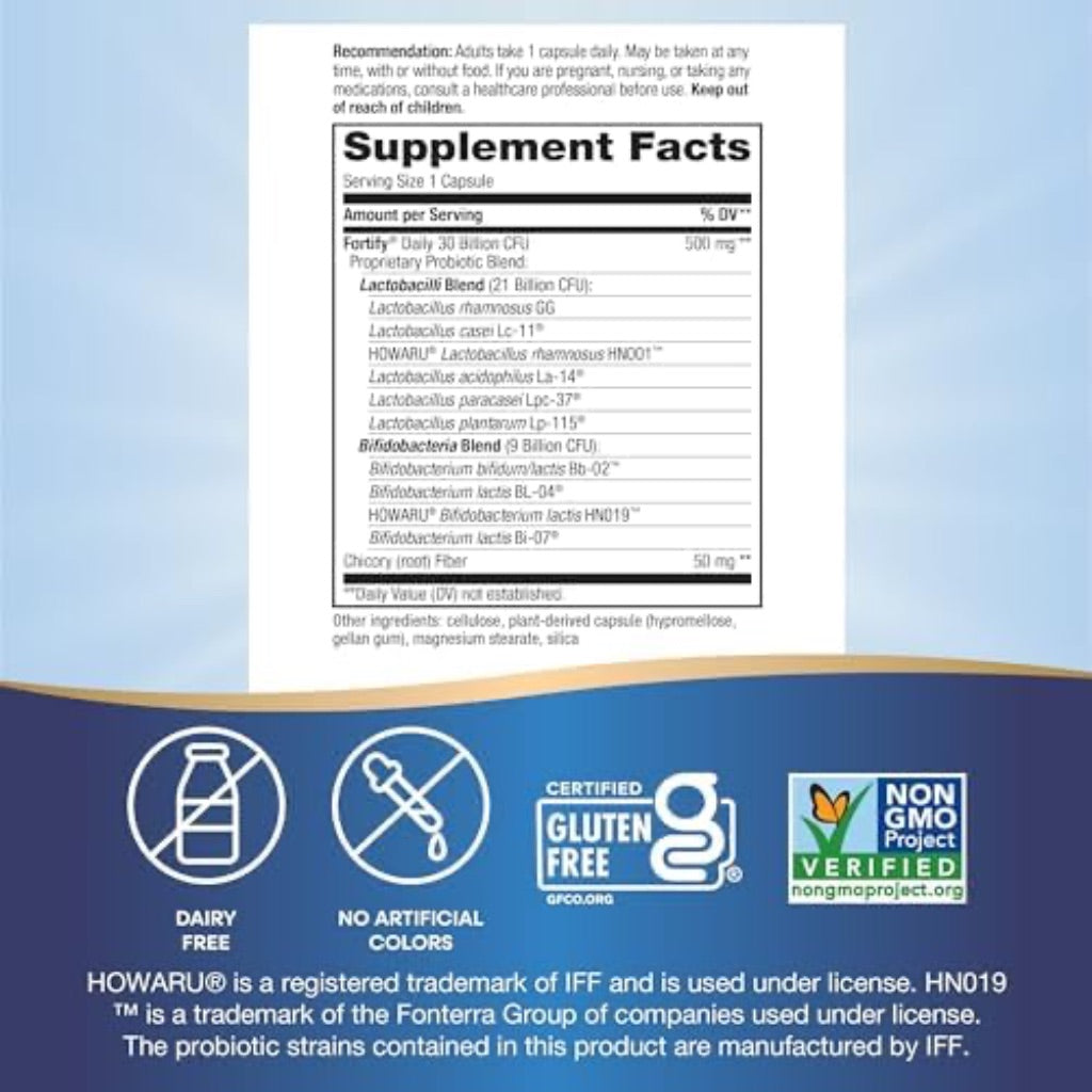 Nature's Way Fortify Adult Daily Probiotic With Prebiotic, 30 Billion Live Cultures - 30 Caps
