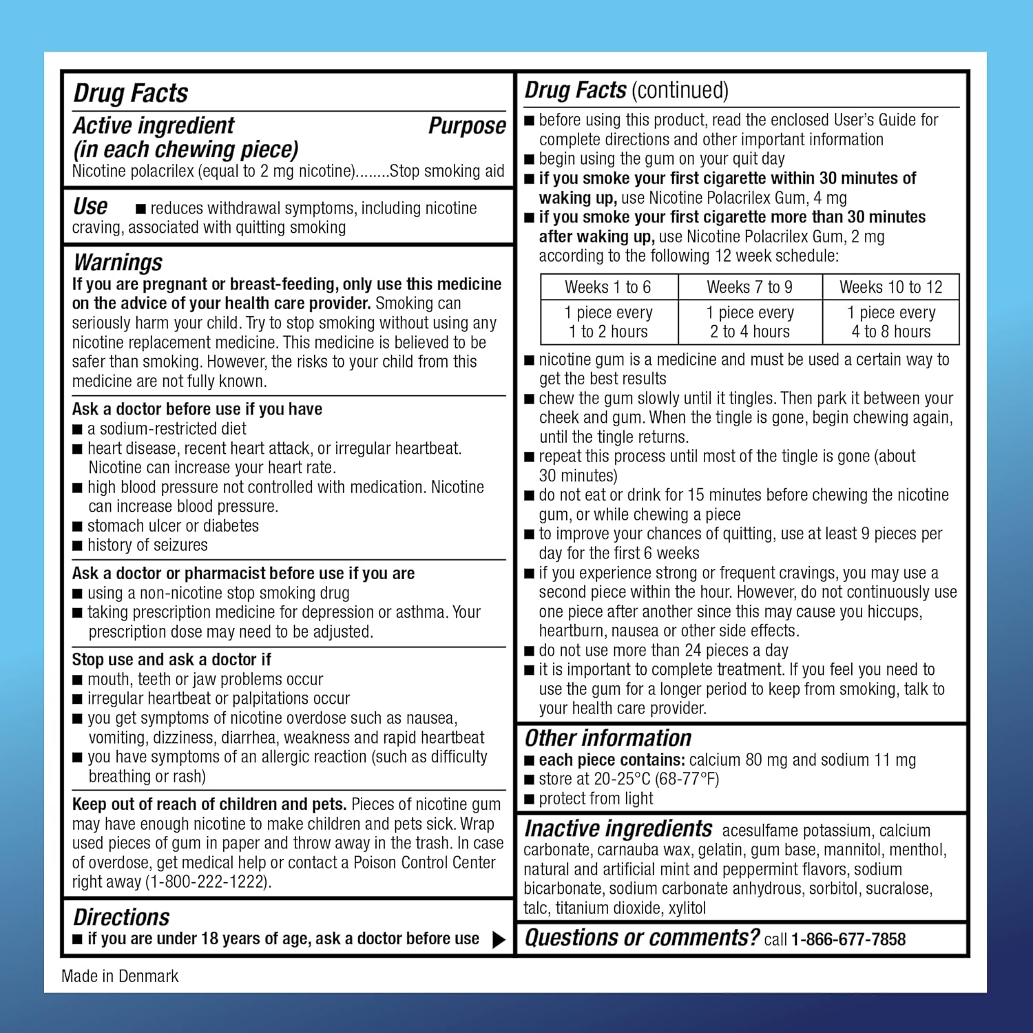 Amazon Basic Care Coated Nicotine Polacrilex Gum 2 mg - Ice Mint, 160 Count