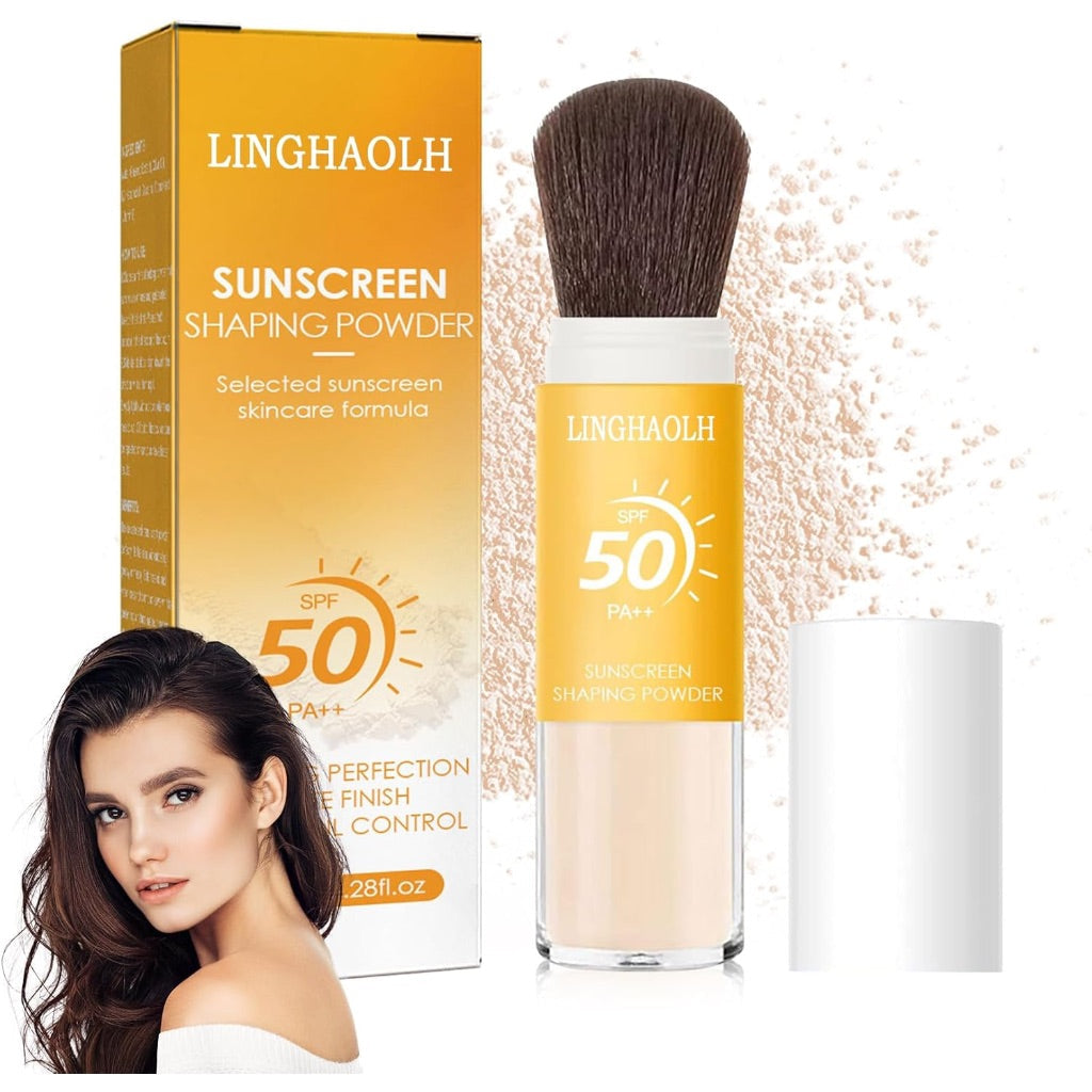 Sunscreen Loose Shaping Powder with Brush Applicator, SPF 50 PA++ - Matte Translucent