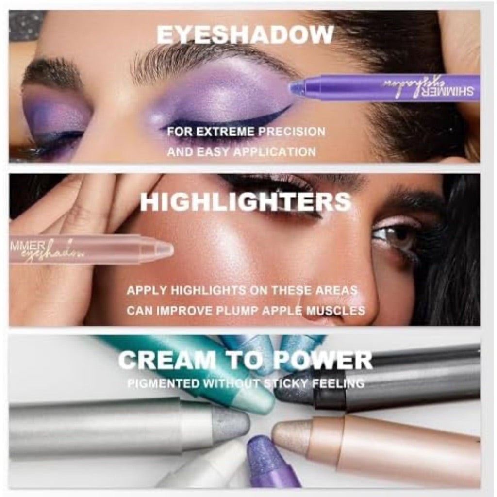 Uratm Beauty Eyeshadow Stick, Blendable Creamy Smooth Shimmer -#01 Dark Gray Shimmer