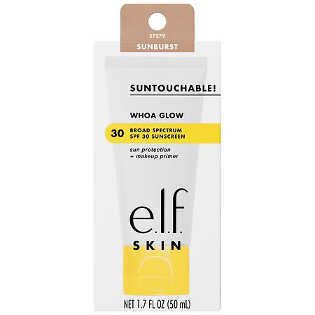 e.l.f. Skin Suntouchable Whoa Glow Sunscreen & Primer SPF 30 - Sunburst, 1.69 fl. oz.