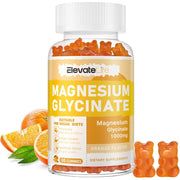 Magnesium Glycinate Gummies 1000mg - Sugar Free Magnesium Potassium Supplement with Vitamin D, B6, CoQ10 for Calm Mood & Sleep Support - 60 Orange Gummies