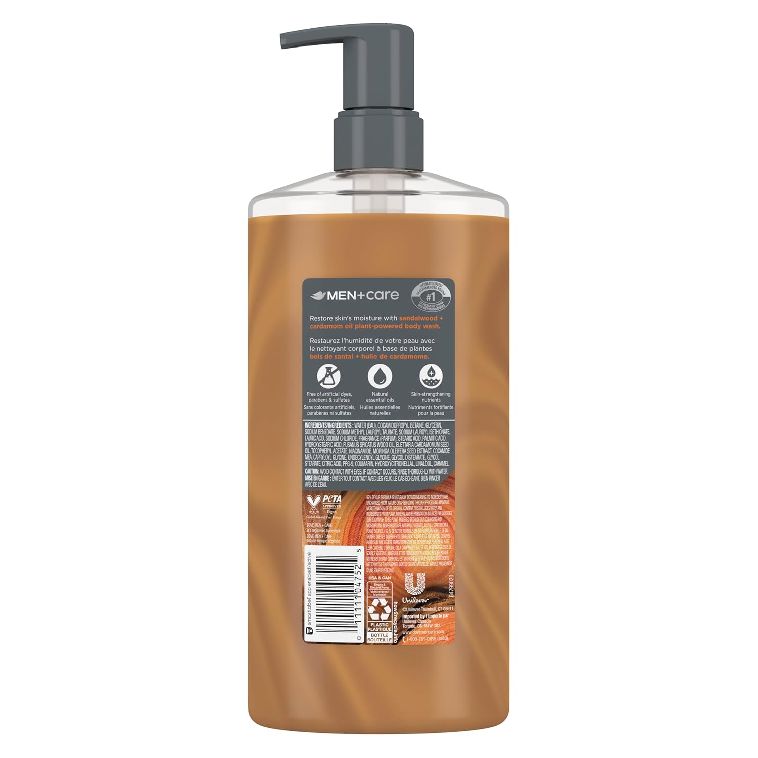 Dove Men+Care Plant-Based Moisturizing Body Wash - Sandalwood + Cardamom Oil, 26 fl. oz.