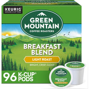 Green Mountain Coffee Breakfast Blend Light Roast Keurig K-Cup Coffee Pods, 96 Count