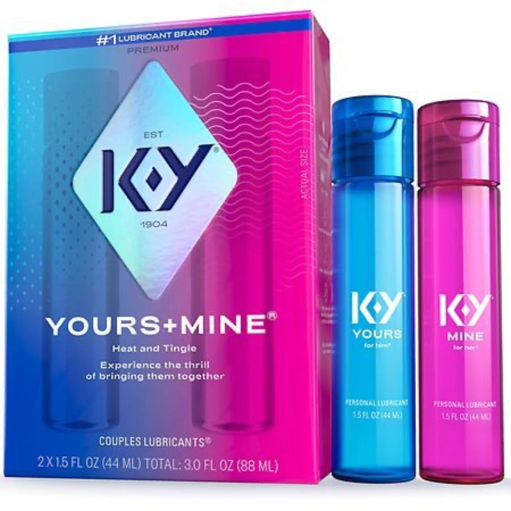 KY Yours & Mine Heat & Tingle Couples Lubricant - 2x 1.5 fl. oz.