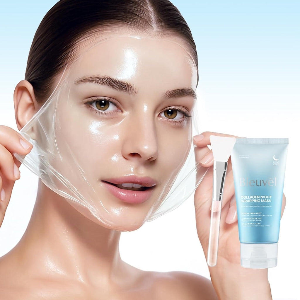 Collagen Overnignt Wrapping Mask - Peel Off Face Mask for Glass Skin with Marine Collagen & Seaweed Extract - 2.5 fl. oz.