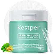 Kestper Day & Night Toner Pads to Soothe Redness, Strengthen Barrier, & Refine Pores with Centella Asiatica, Niacinamide - 110ct