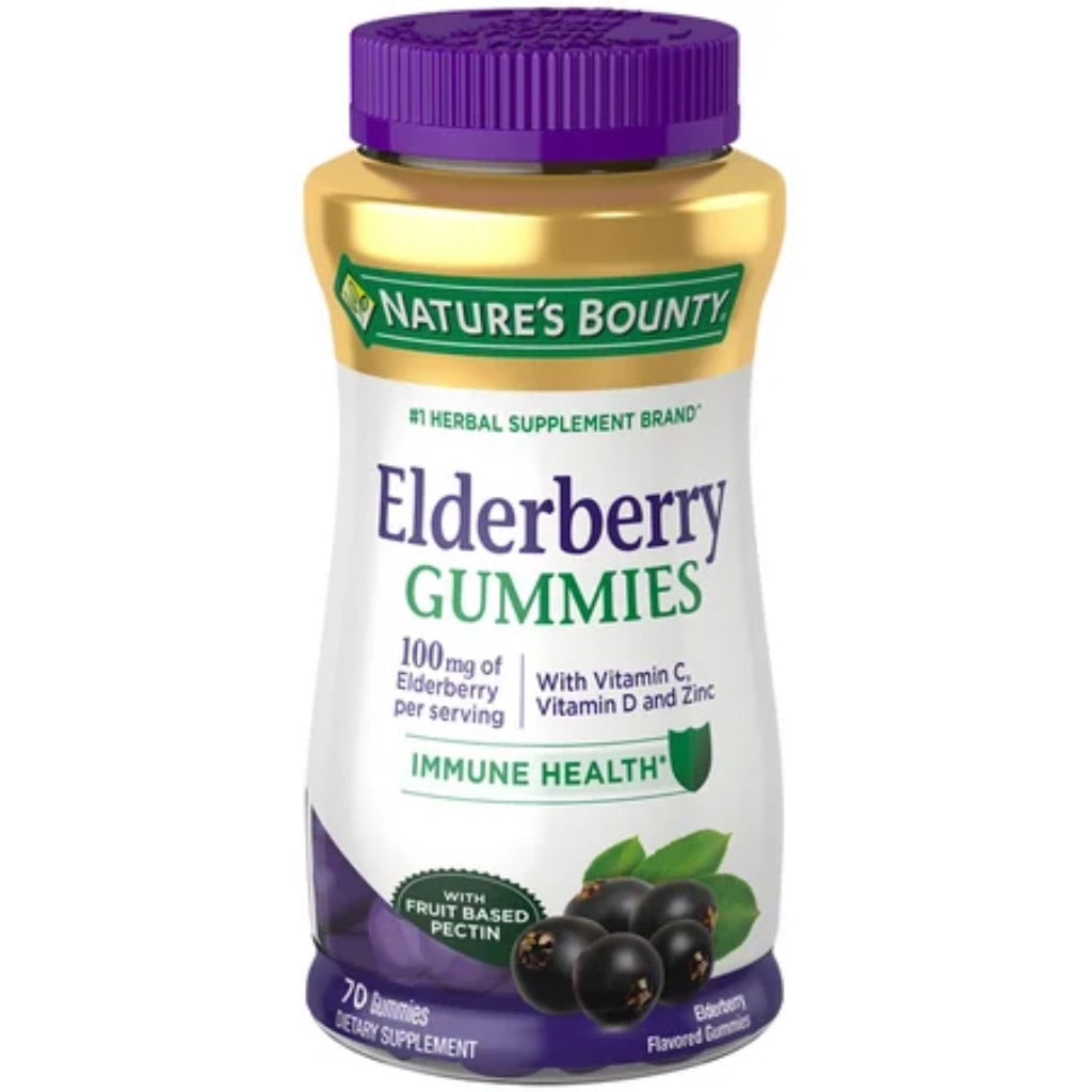 Nature's Bounty Elderberry Immune Support Gummies 100mg - 70 Ct