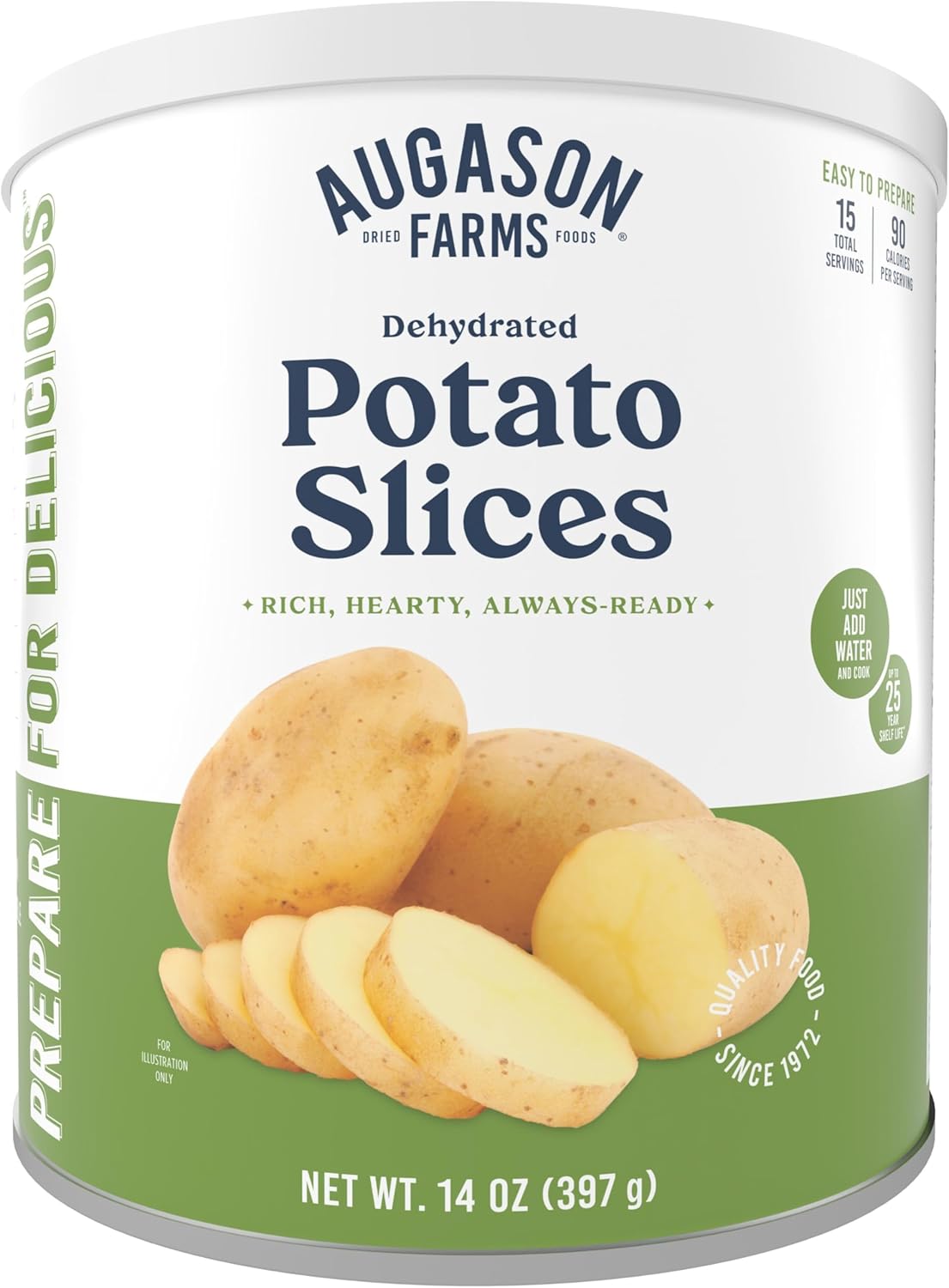 Augason Farms Dehydrated Potato Slices, 14oz (15 Servings)