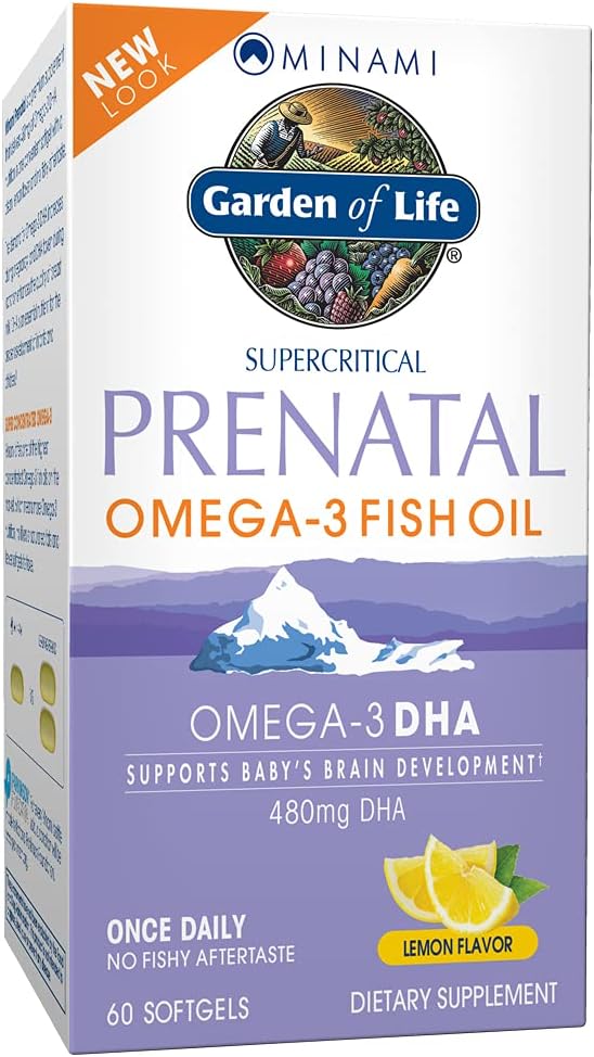 Minami Garden of Life Supercritical Prenatal Vitamin with Omega-3 Fish Oil - Lemon, 60 Softgels