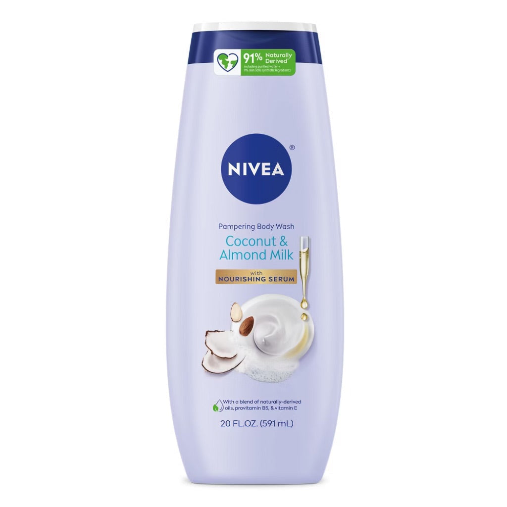 NIVEA Pampering Body Wash w/Nourishing Serum -  Coconut and Almond Milk, 20 fl. oz.
