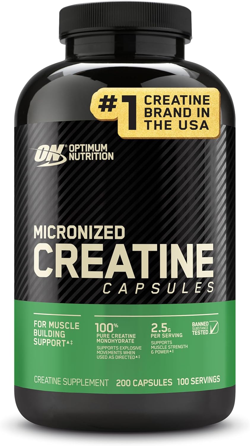 Optimum Nutrition Micronized Creatine Monohydrate Capsules 2500mg, 200ct