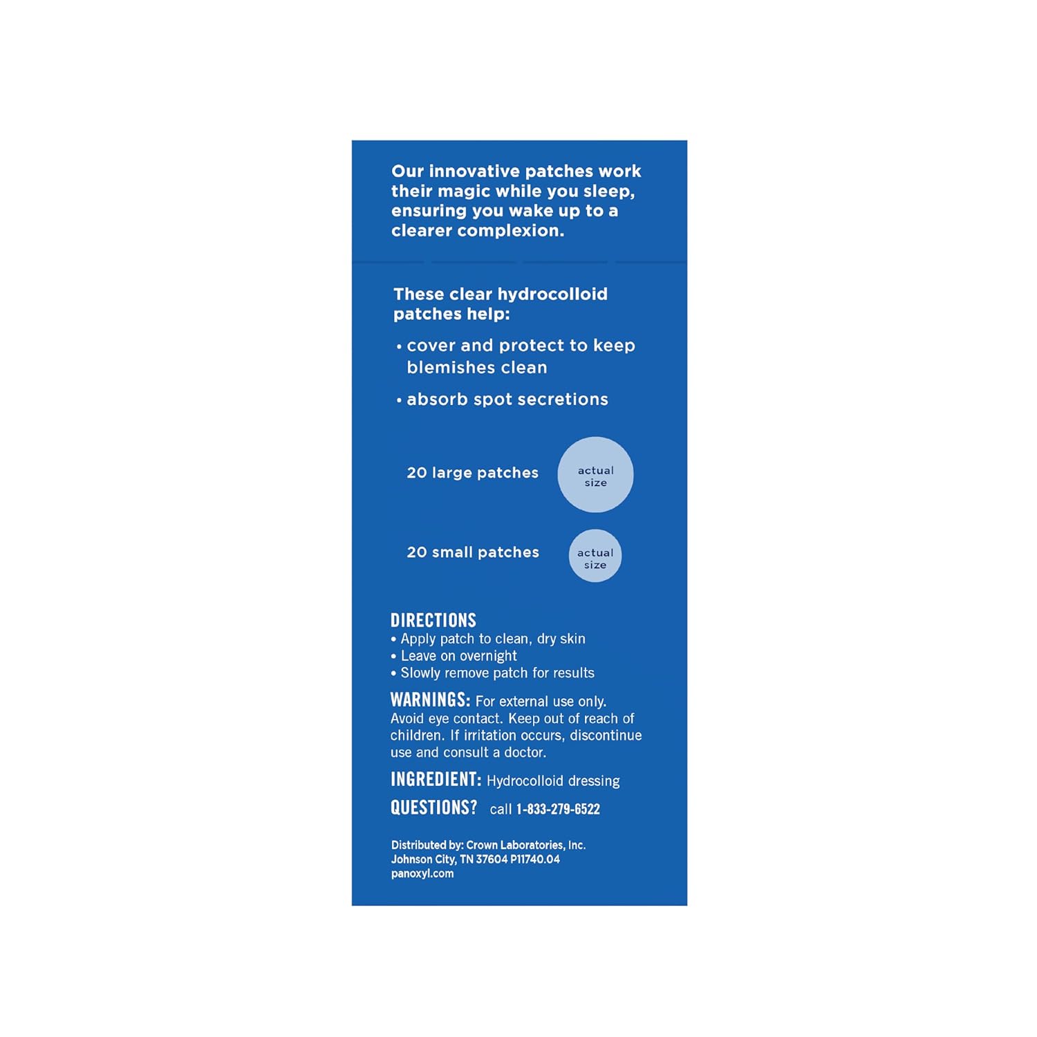 PanOxyl Overnight Spot Patches, Hydrocolloid Blemish Patches - 40ct (3 Pack)