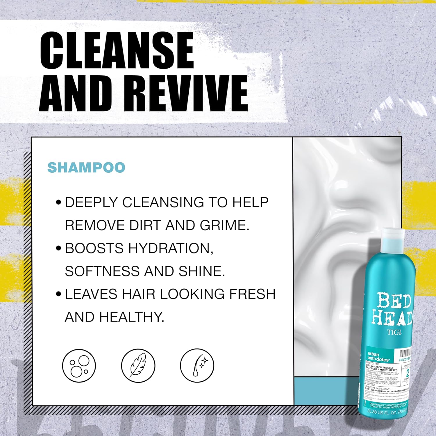 TIGI Bed Head Recovery Shampoo + Conditioner Set for Damaged Hair, 25.35 fl. oz.