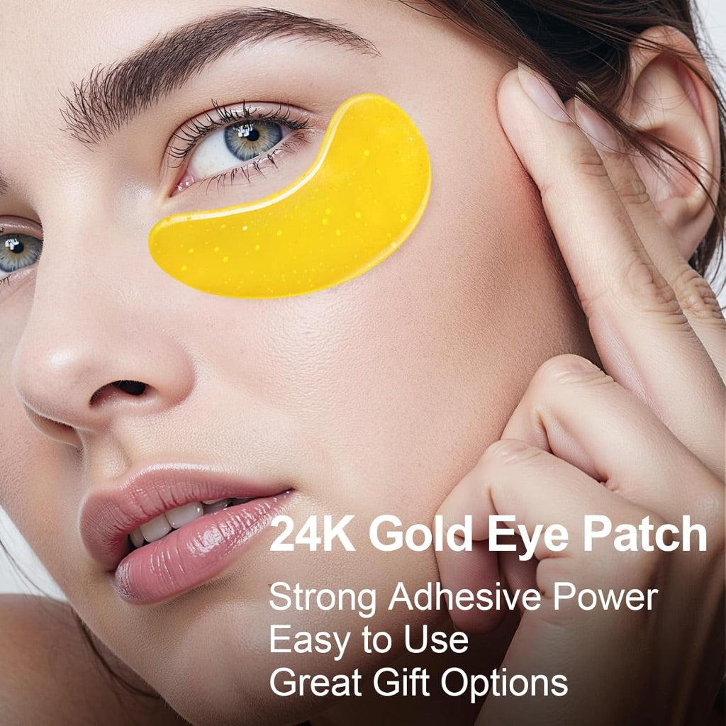 Under Eye Patches - 24K Gold Eye Mask for Puffy Eyes and Dark Circles, Wrinkles, Fine Lines - 24 Pairs