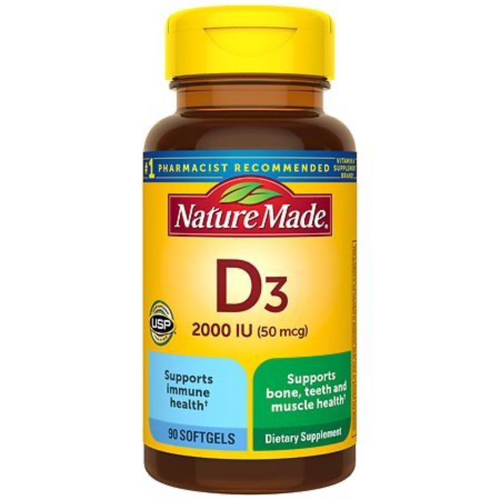 Nature Made Vitamin D3 2000 IU (50 mcg) - 90 Softgels