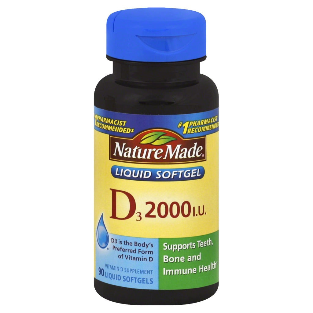 Nature Made Vitamin D3 2000 IU (50 mcg) - 90 Softgels